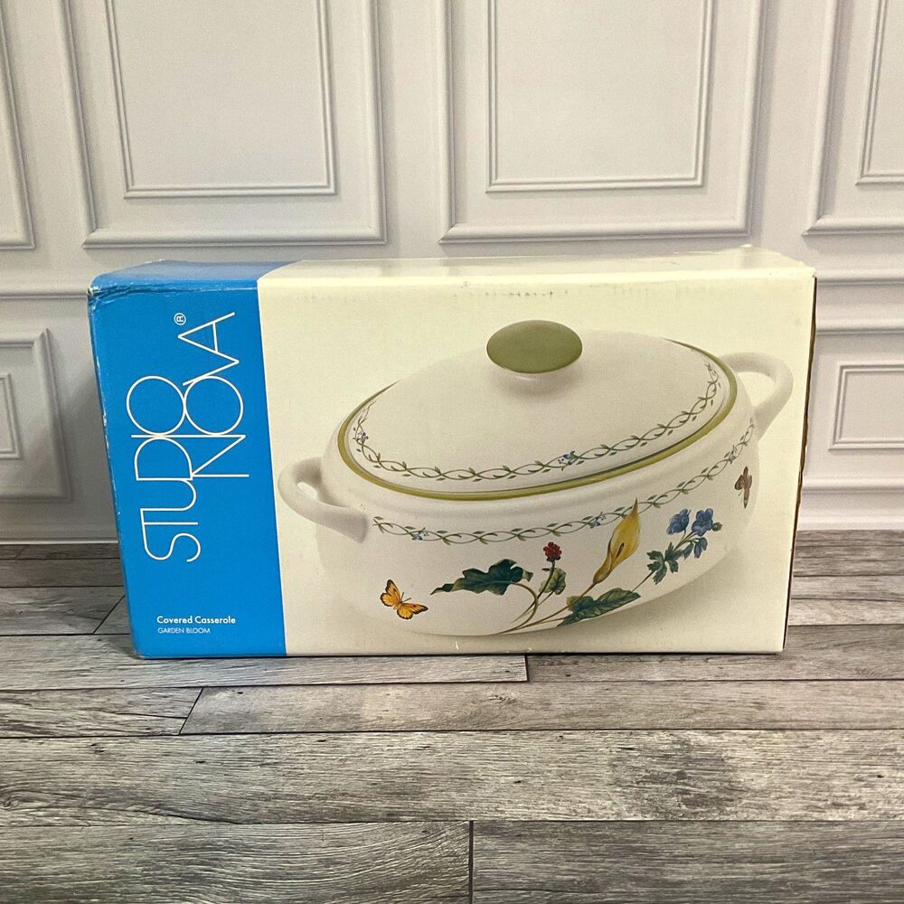 Studio Nova Garden Bloom Floral Oval Covered Casserole Dish w/ Lid